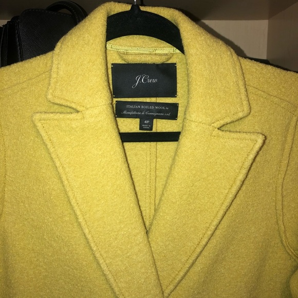 J Crew Boiled Wool Daphne Topcoat Chartreuse Split Pea 4P - Picture 5 of 6